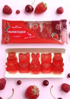 Мармелад без сахара ягодное ассорти, 60 г