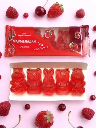 Мармелад без сахара ягодное ассорти, 60 г Мармелад без сахара ягодное ассорти, 60 г