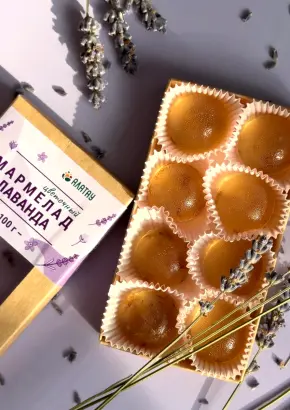 Мармелад цветочный Лаванда в крафтовой упаковке 100 г
