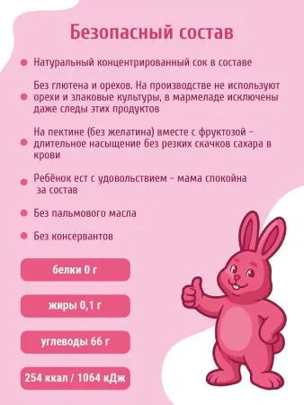 Мармелад без сахара земляничный, 80 г