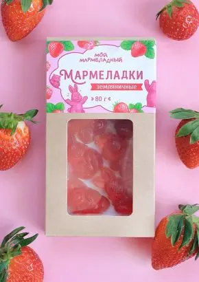 Мармелад без сахара земляничный, 80 г